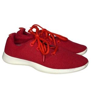ALLBIRDS WOMENS RED WHITE WOOL RUNNERS 0918 NV1  SZ 9